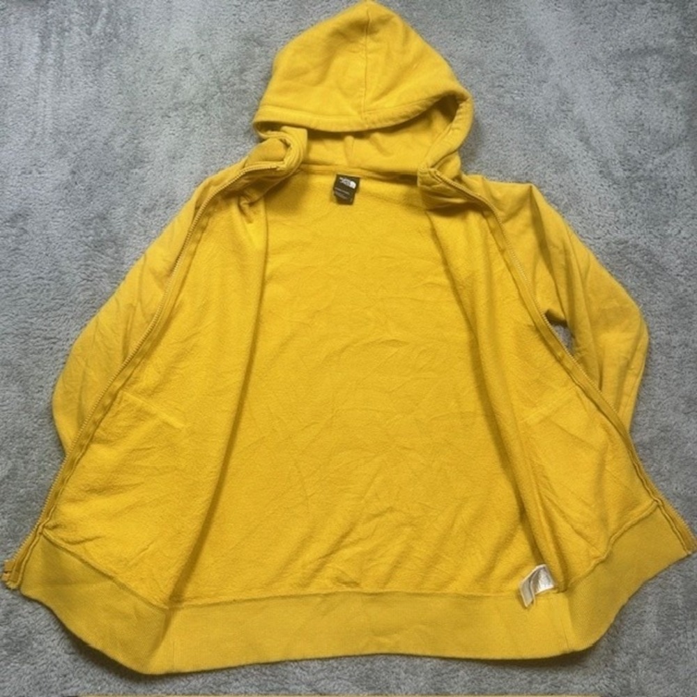 North Face Half Dome Hoodie‎ Womens M Yellow Full Zip Hooded Sweatshirt *SPOTS - Picture 3 of 16
